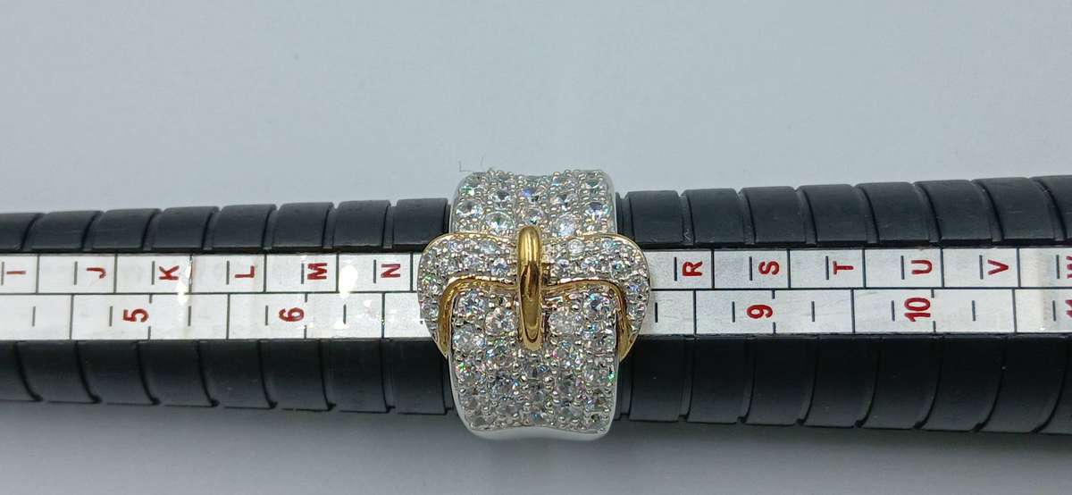 Belt Buckle Two Tones Sterling Silver Ring