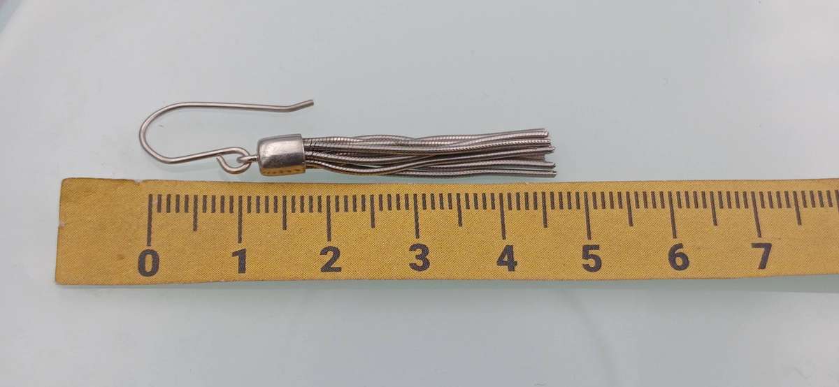 Sterling Silver Dangle Tassel Earrings