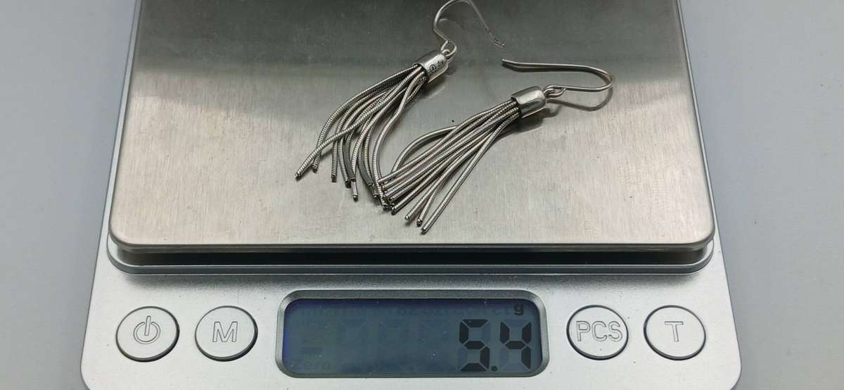 Sterling Silver Dangle Tassel Earrings