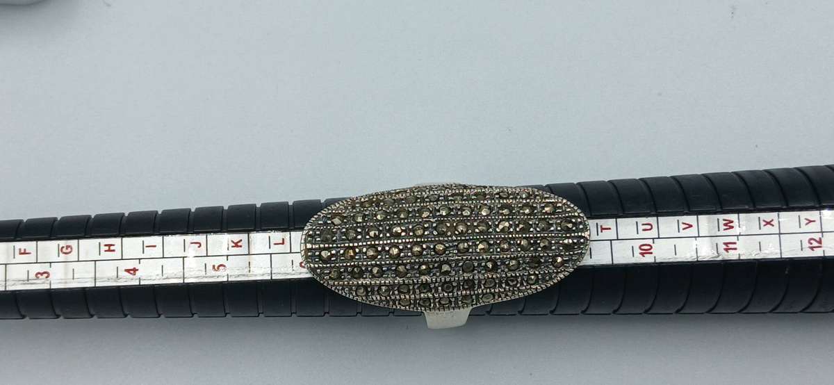 Vintage Sterling Silver Marquisette Long Ring