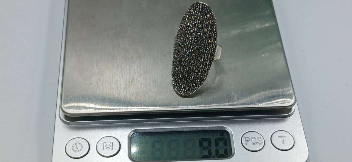 Vintage Sterling Silver Marquisette Long Ring