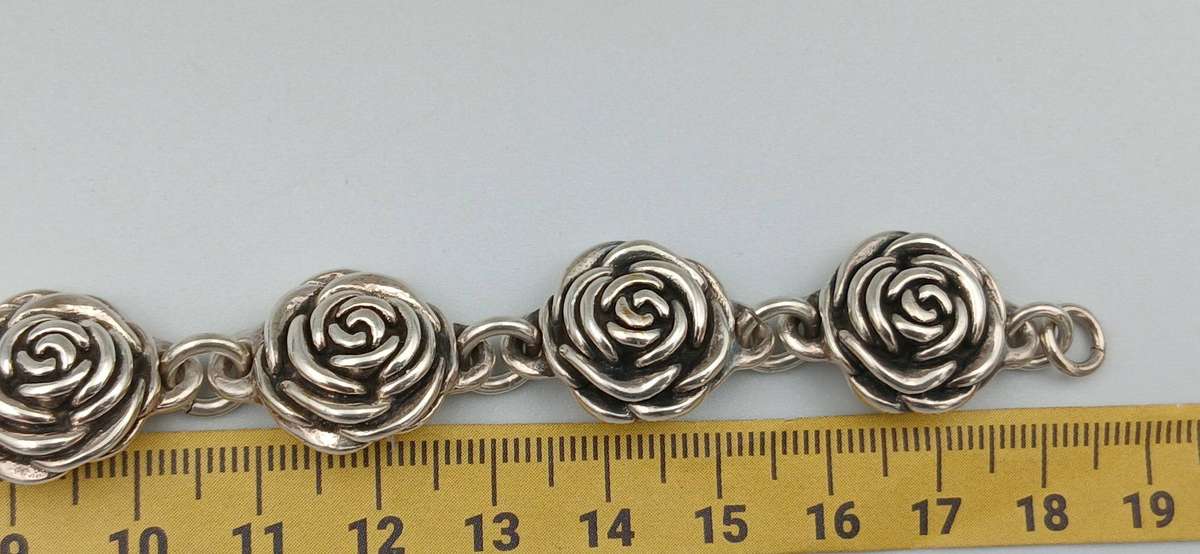 Sterling Silver Rose Bracelet