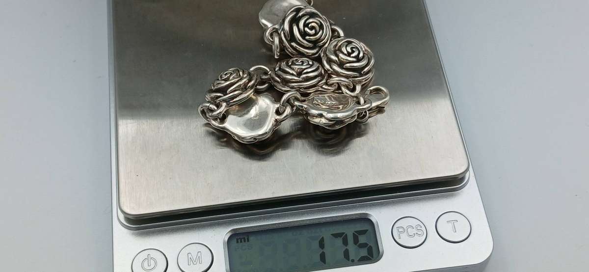 Sterling Silver Rose Bracelet