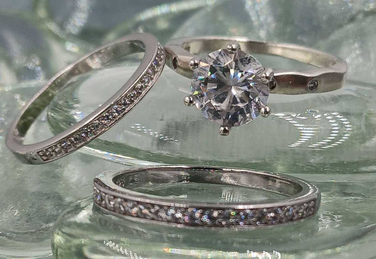 Lot of 3 Sterling Silver Set Rings