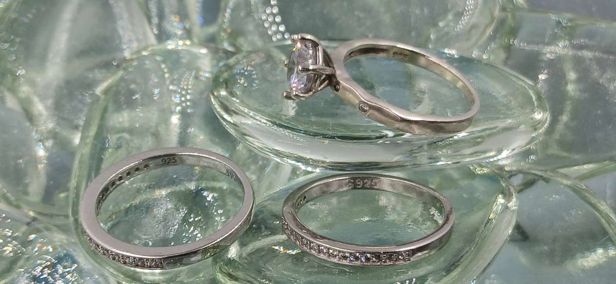 Lot of 3 Sterling Silver Set Rings