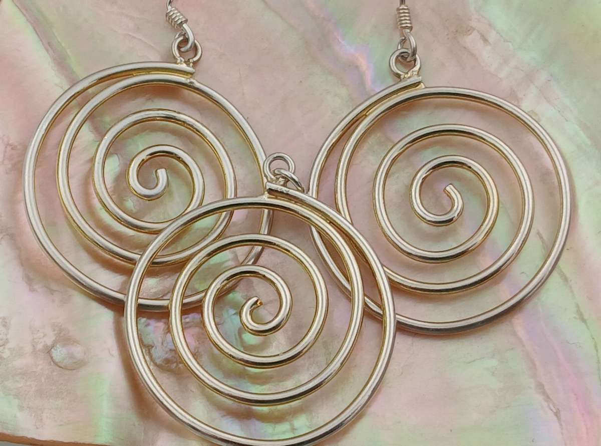 Sterling Silver Celtic Spiral Set\ Earrings & Pendant\