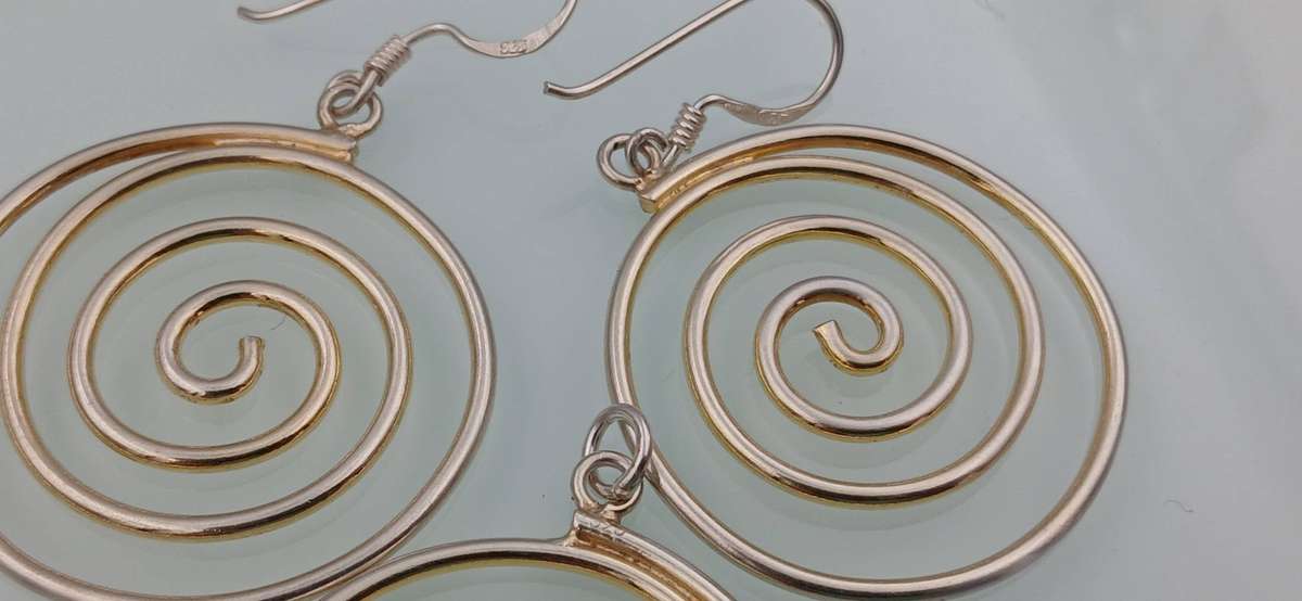 Sterling Silver Celtic Spiral Set\ Earrings & Pendant\