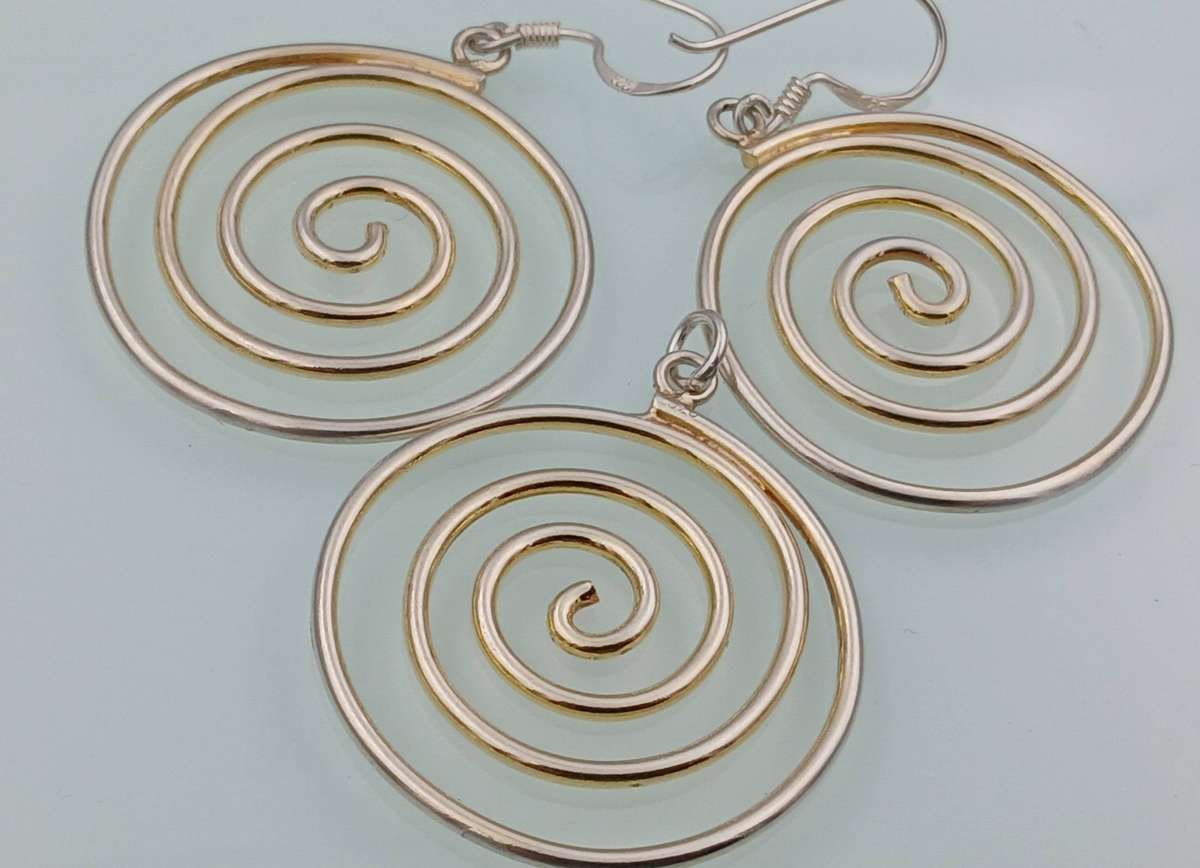 Sterling Silver Celtic Spiral Set\ Earrings & Pendant\