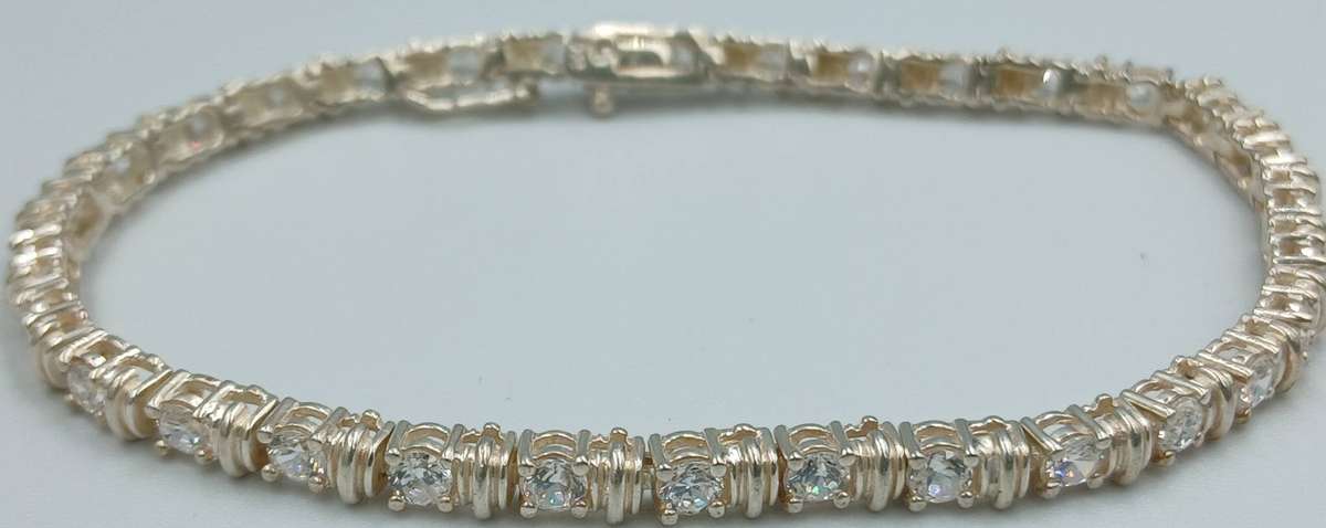 Elegant Sterling Silver Tennis Bracelet