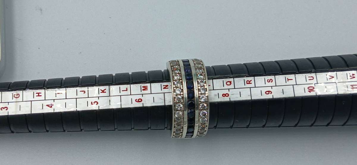 Blue and Clear CZ Sterling Silver Ring