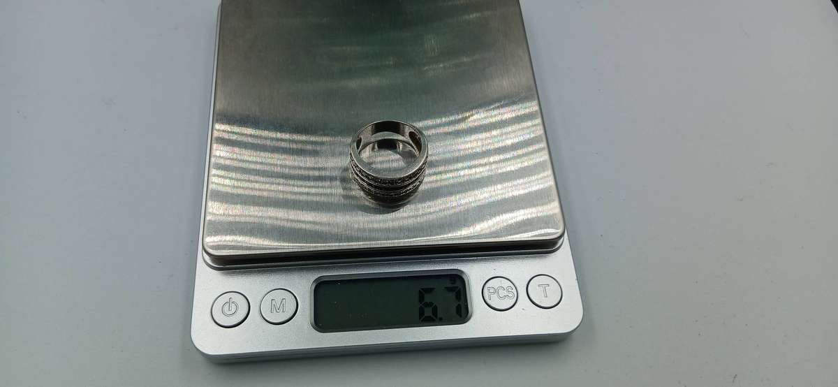 Blue and Clear CZ Sterling Silver Ring