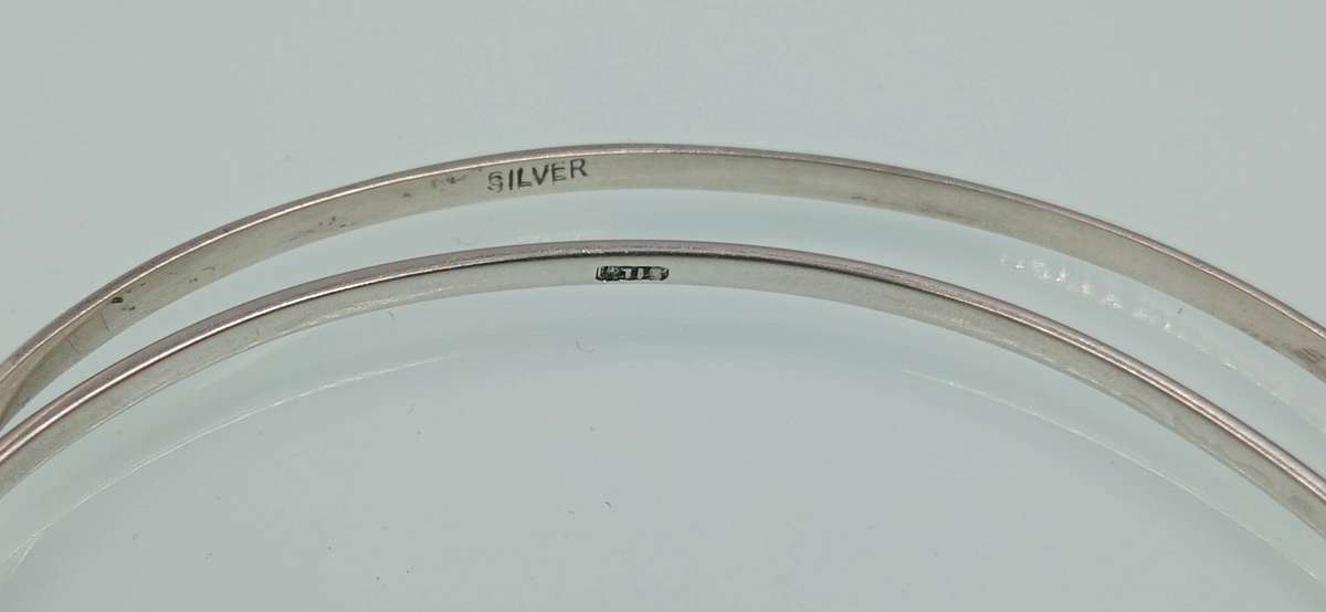 Lot of 2 Sterling Silver Bangles