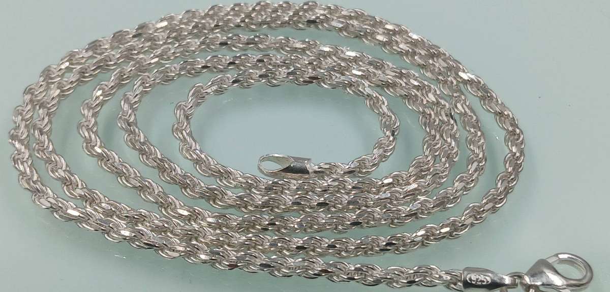 Sterling Silver Rope Chain Necklace