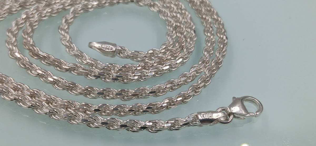 Sterling Silver Rope Chain Necklace