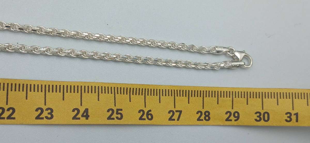 Sterling Silver Rope Chain Necklace