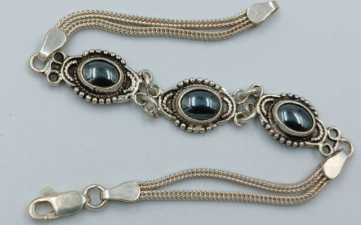 Hematite Sterling Silver Bracelet