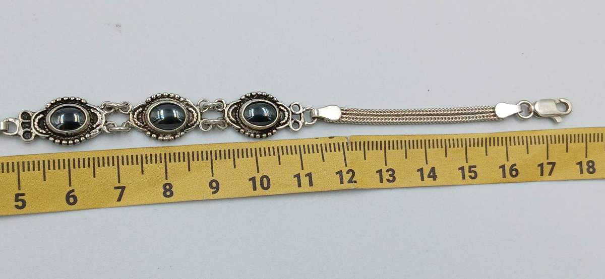 Hematite Sterling Silver Bracelet