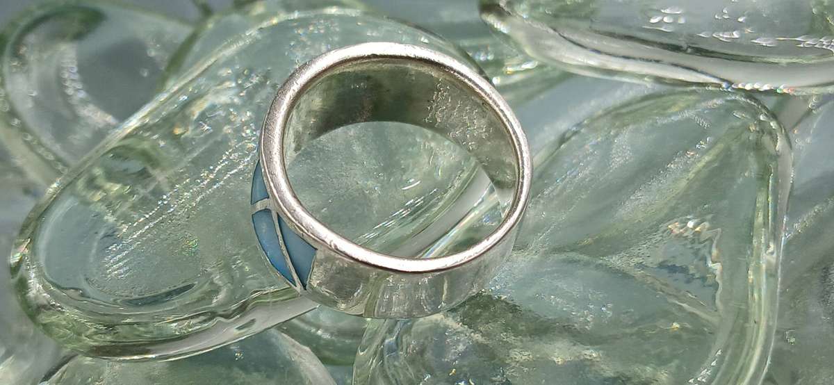Blue Mother of Pearl Sterling Silver Ring