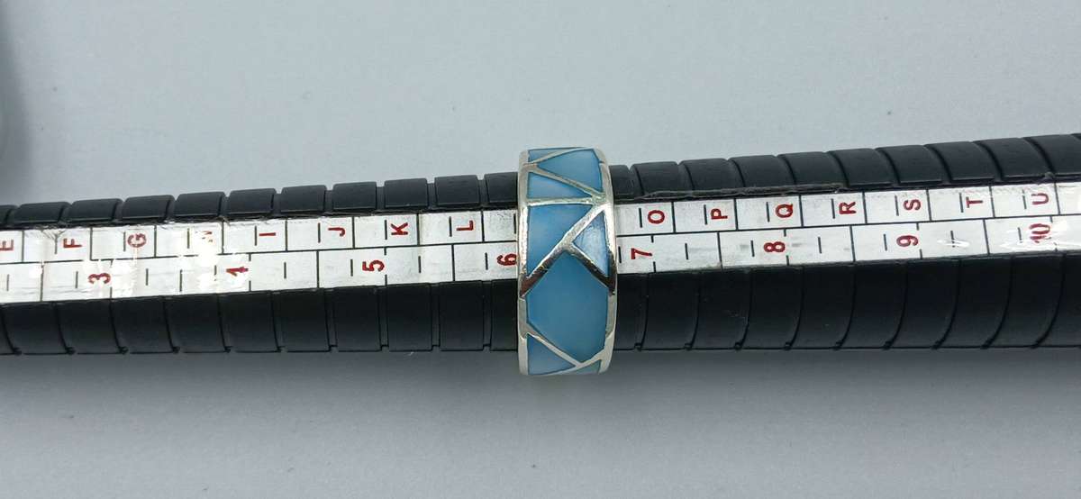 Blue Mother of Pearl Sterling Silver Ring