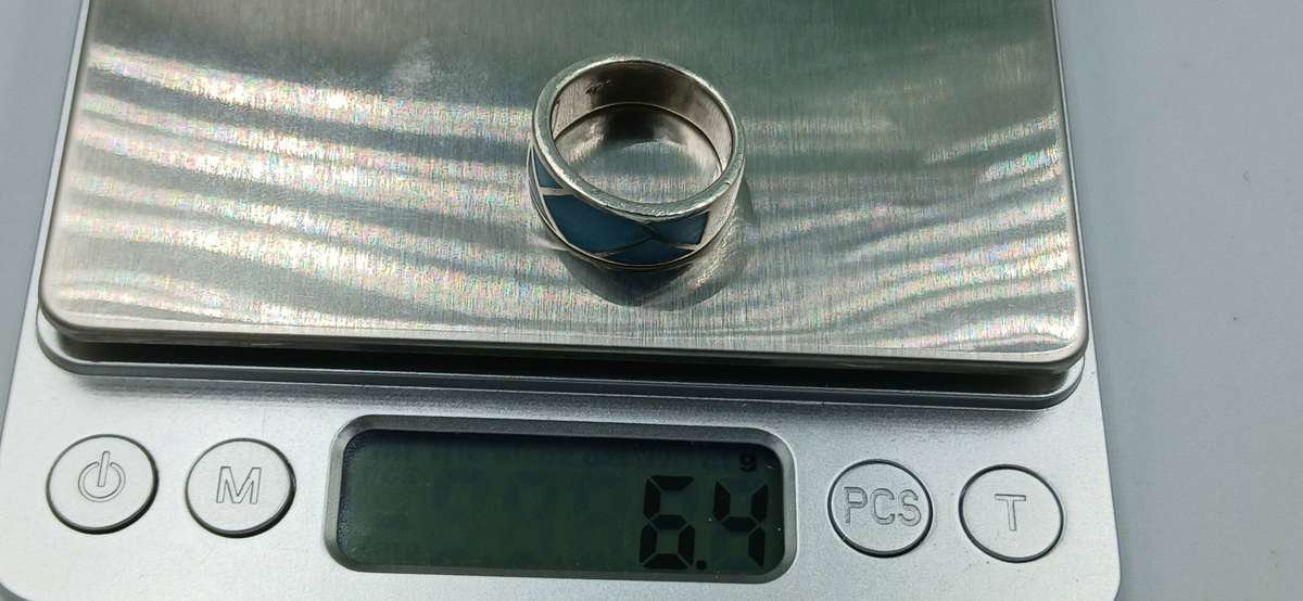 Blue Mother of Pearl Sterling Silver Ring