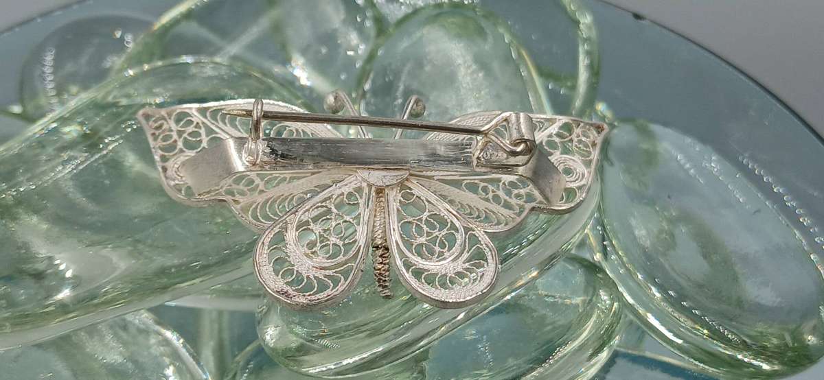 Filigree Butterfly Sterling Silver Brooch