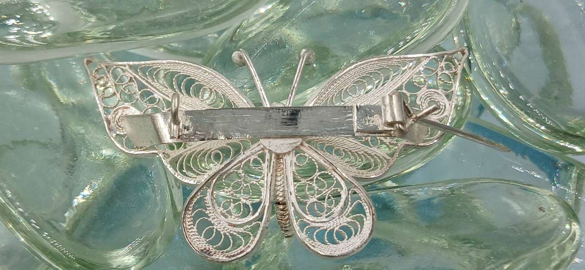 Filigree Butterfly Sterling Silver Brooch