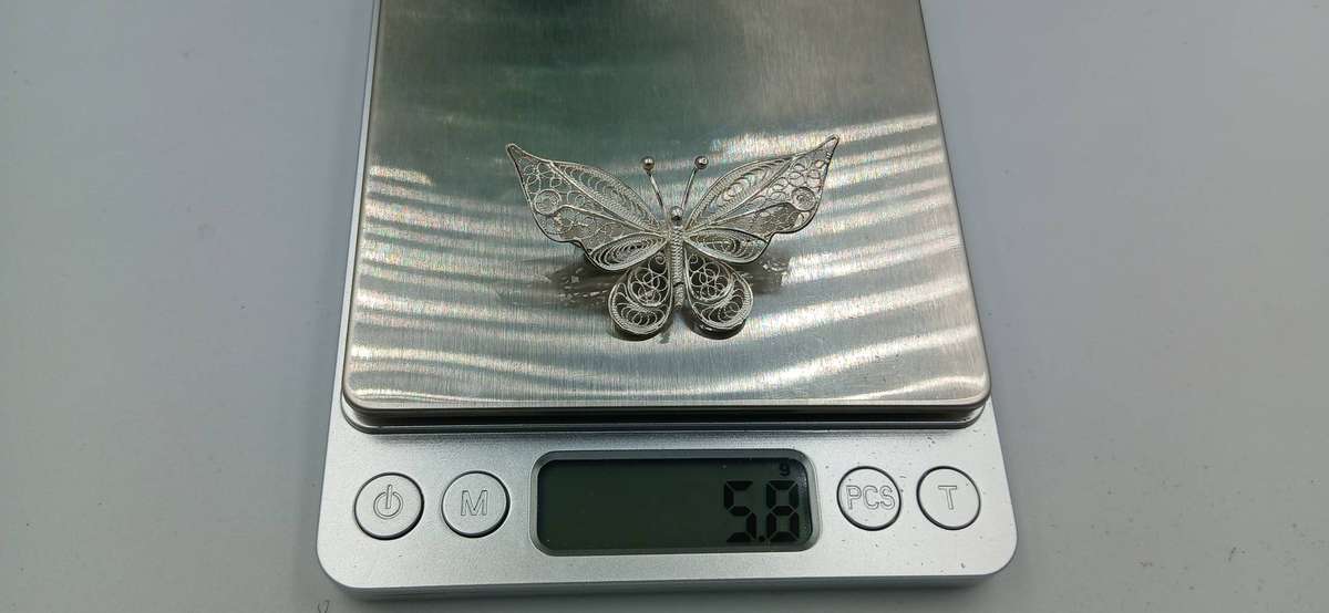 Filigree Butterfly Sterling Silver Brooch