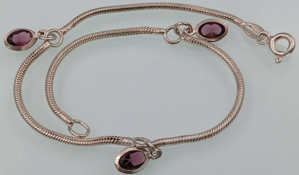 Elegant Sterling Silver Amethyst Bracelet
