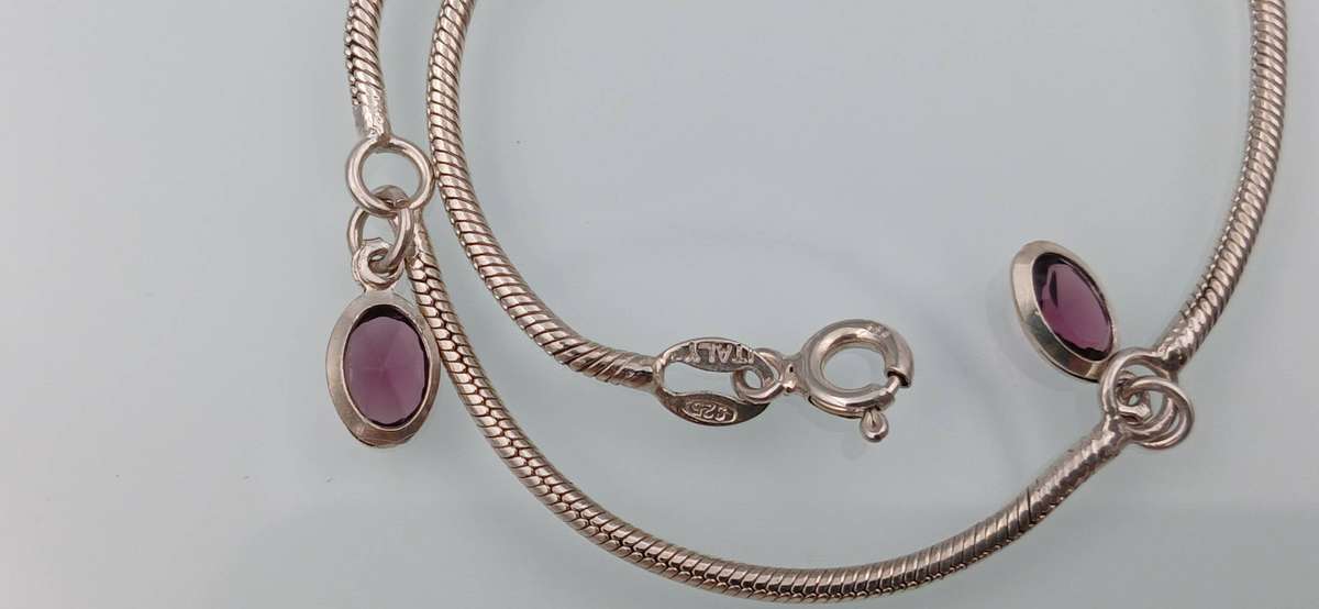 Elegant Sterling Silver Amethyst Bracelet