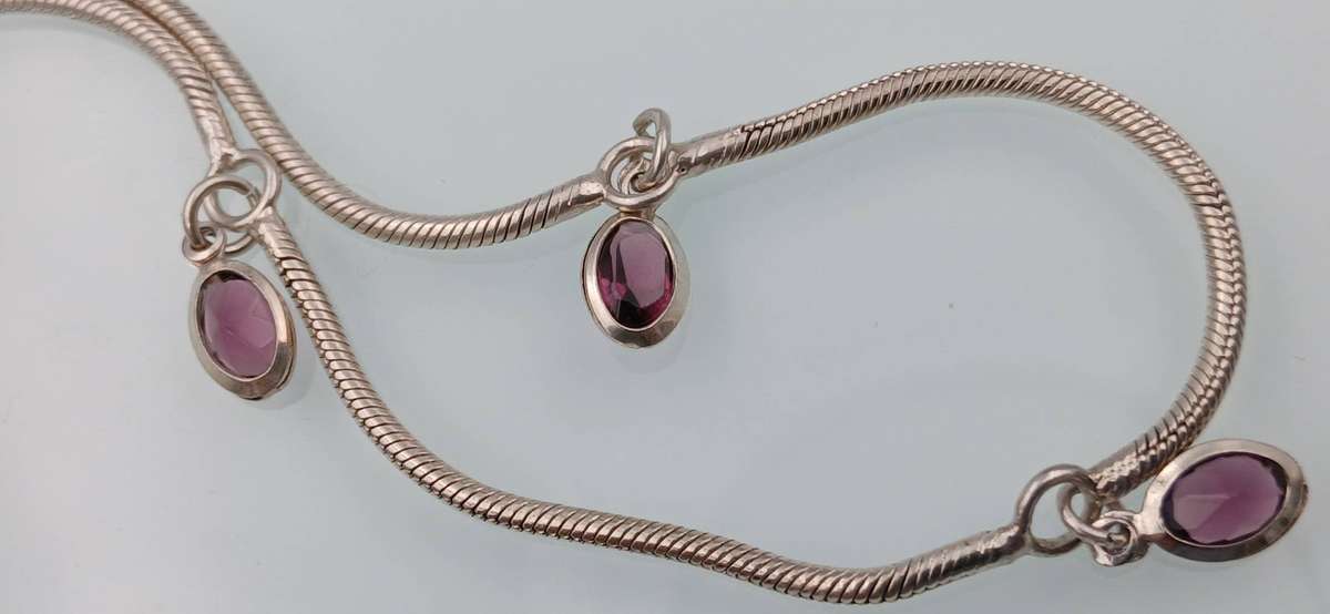 Elegant Sterling Silver Amethyst Bracelet