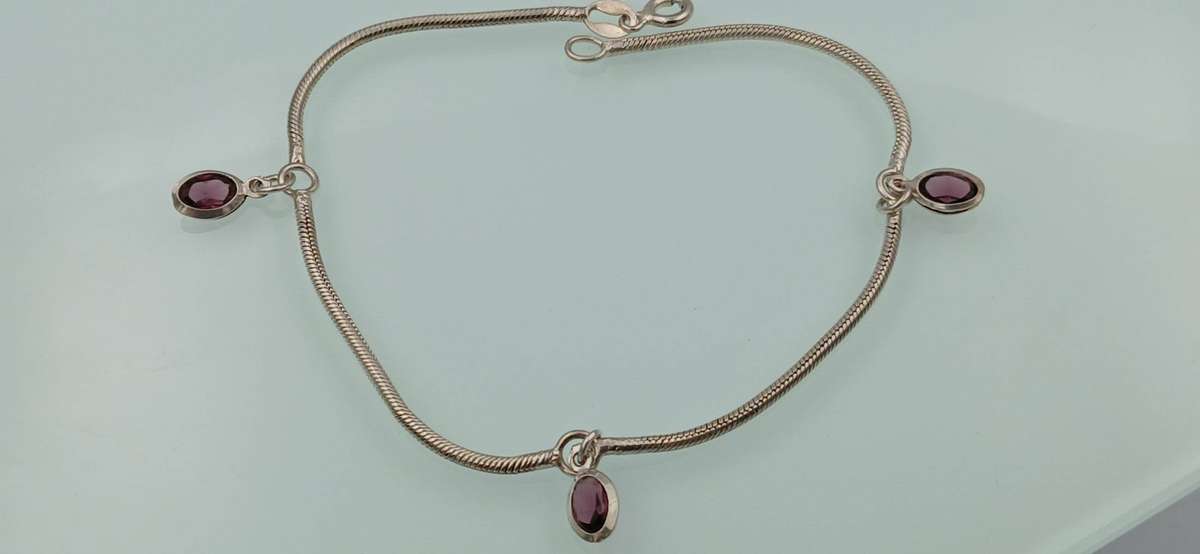 Elegant Sterling Silver Amethyst Bracelet