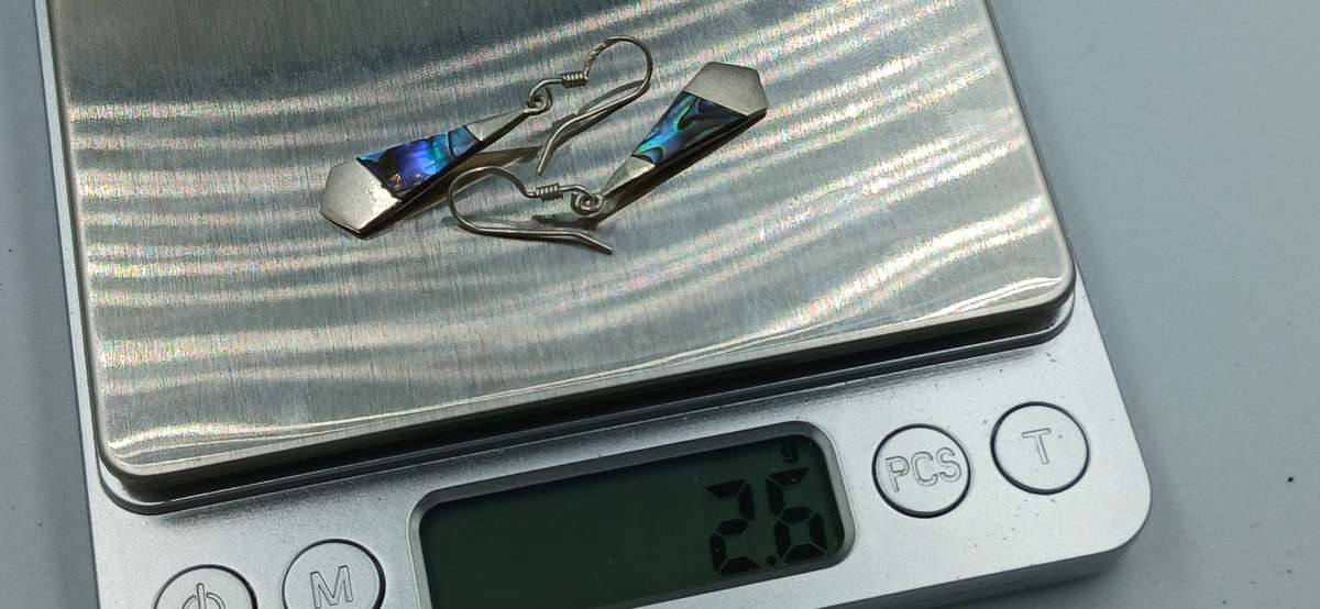 Abalone Chell Sterling Silver Drop Earrings