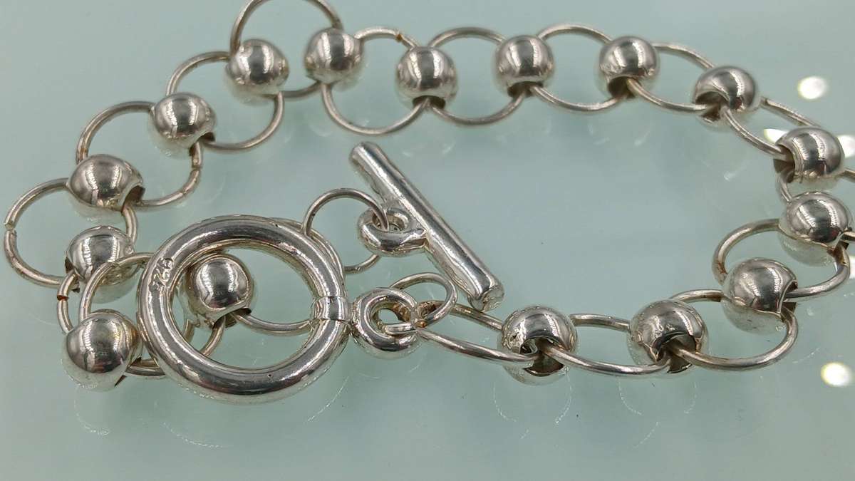Sterling Silver Ball Link Bracelet
