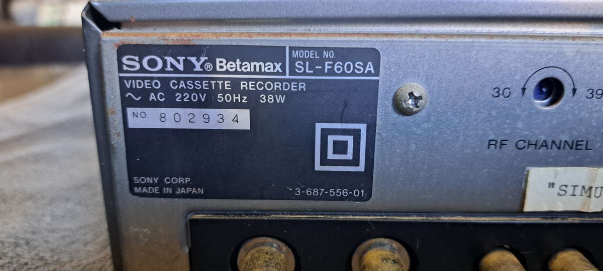 Sony SL-F60SA Betamax VCR