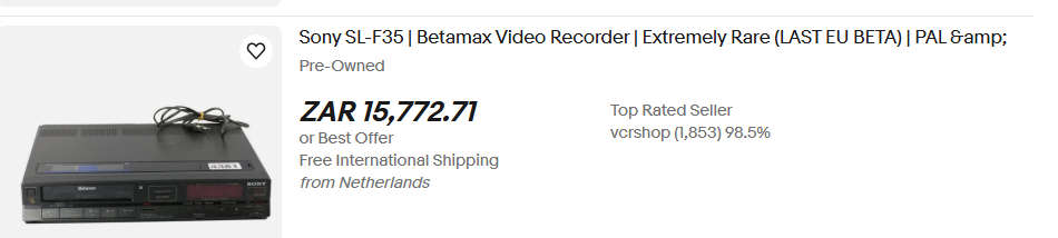 Sony SL-F60SA Betamax VCR