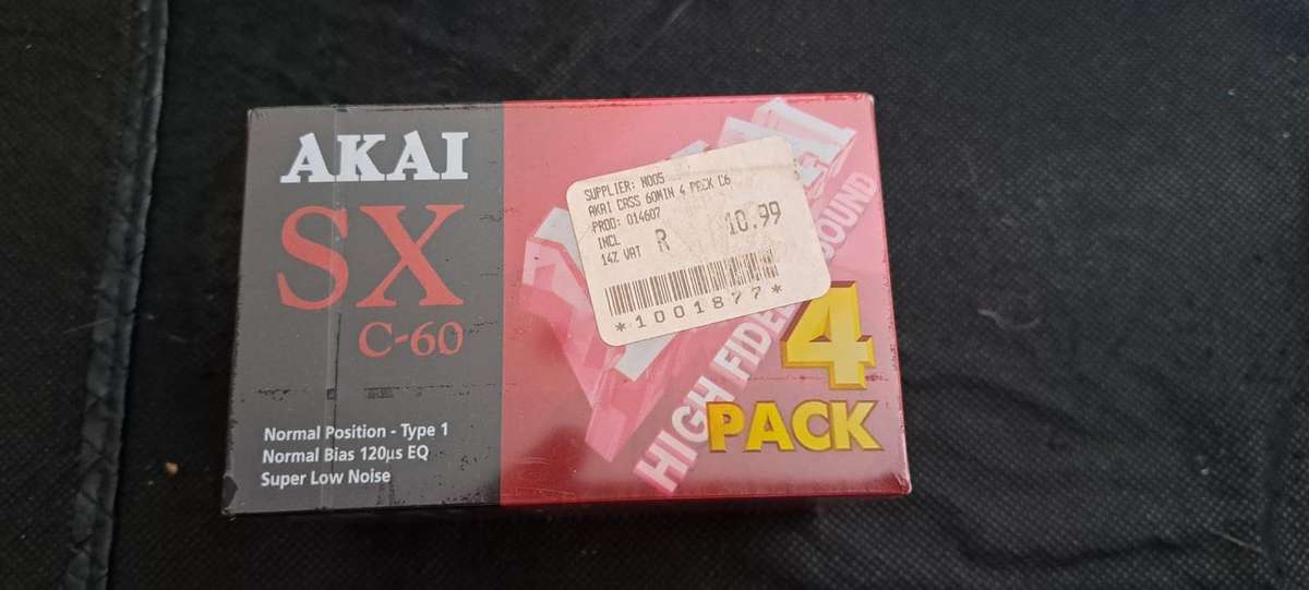 4 pack AKAI SX C-60 Cassette Tape 60min ***VINTAGE*** sealed