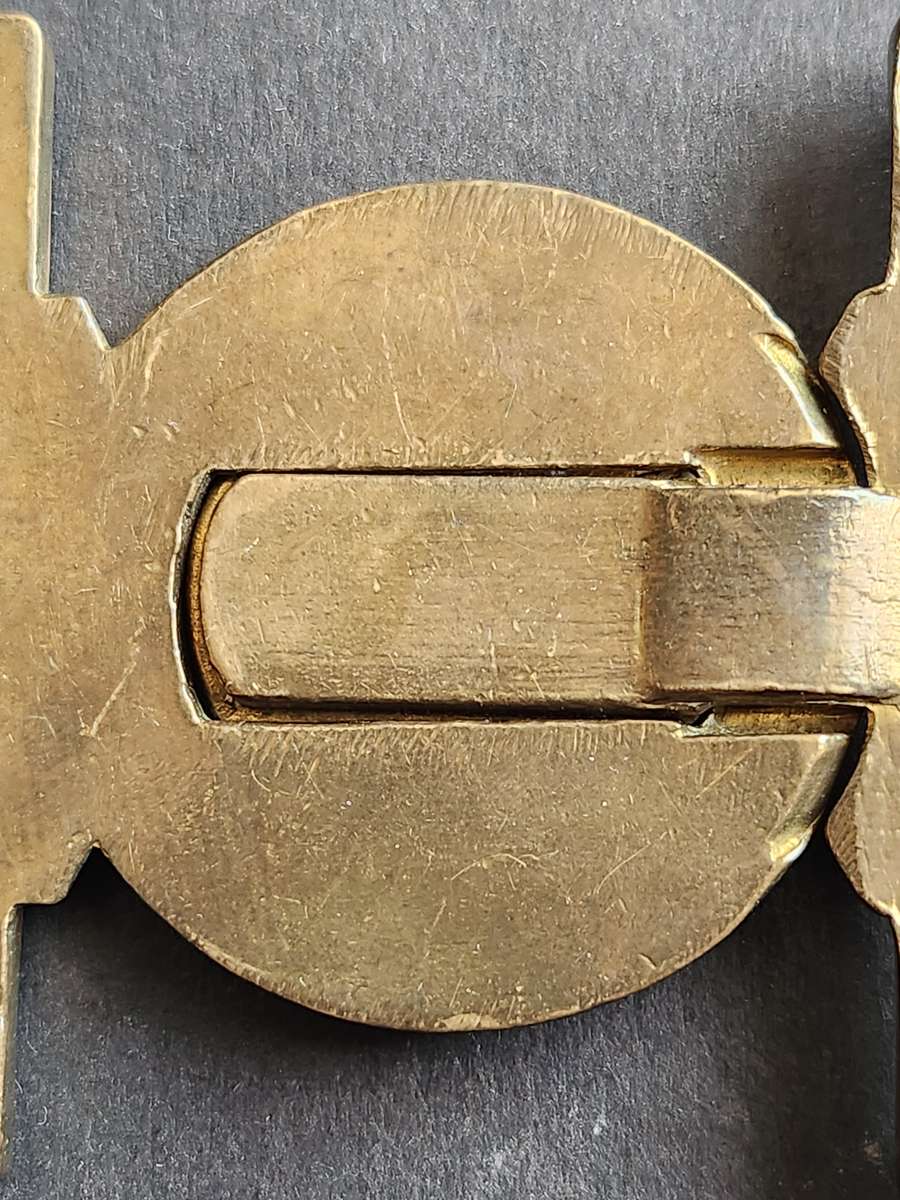 Post WW2 Era UK Britain Gibraltar Massive High Relief Solid Brass Belt Buckle - as per photograph