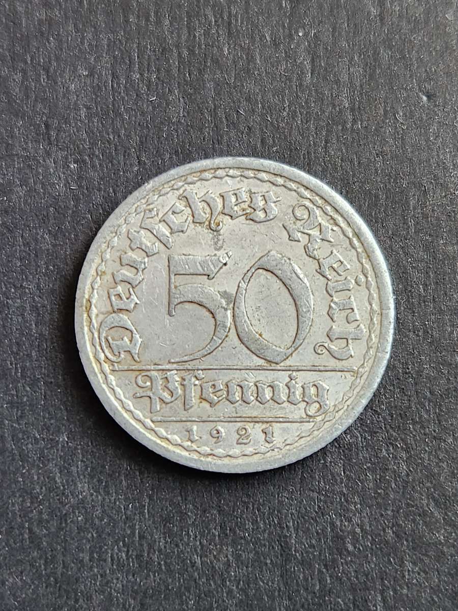 Deutsches Reich 50 Pfennig 1921A - as per photograph