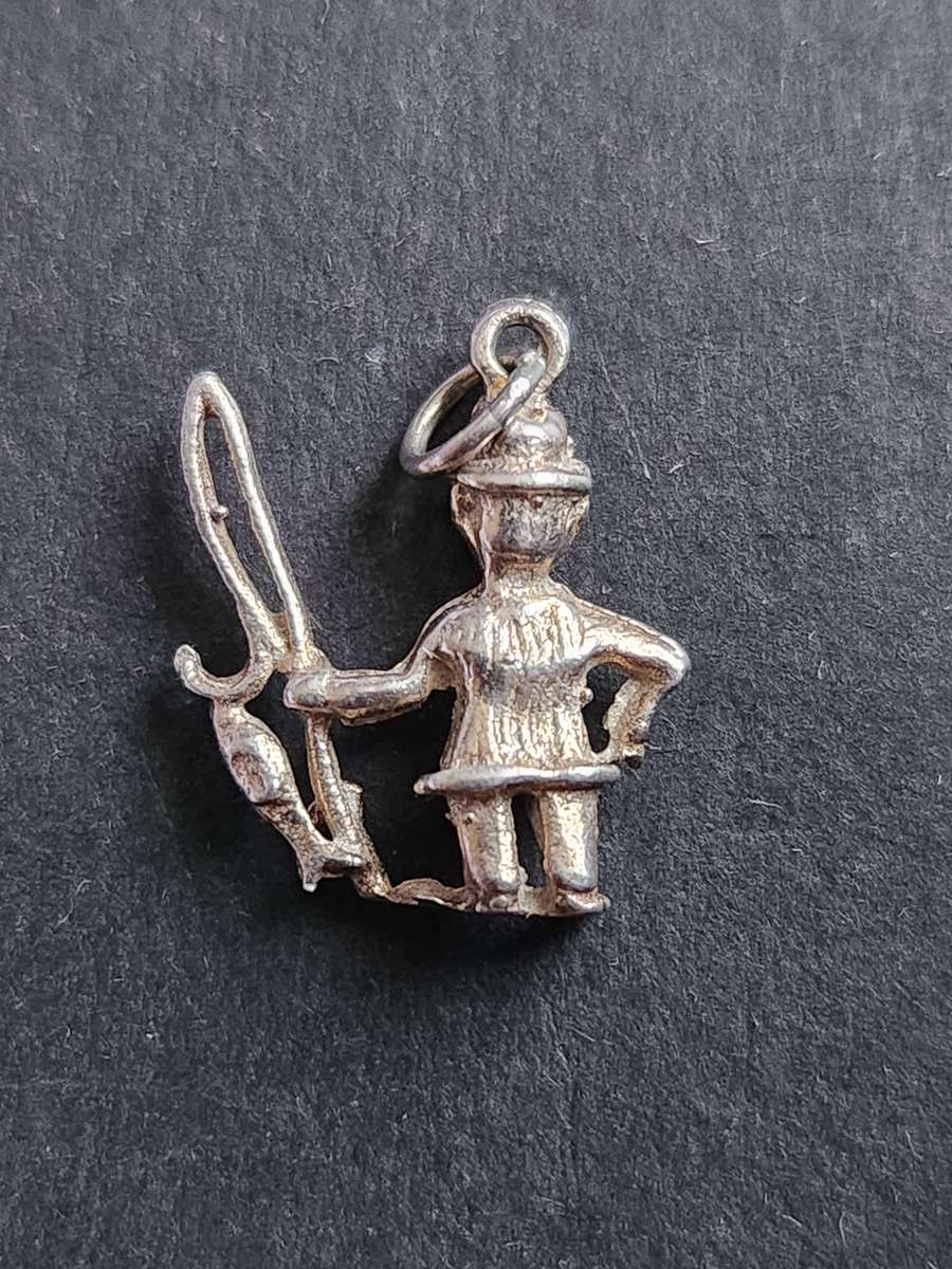 Vintage Silver Fisherman Charm 1.5g - as per photograph