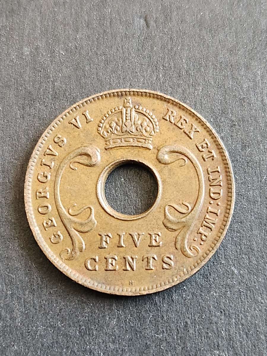 East Africa 5 Cents 1937 - as per photograph