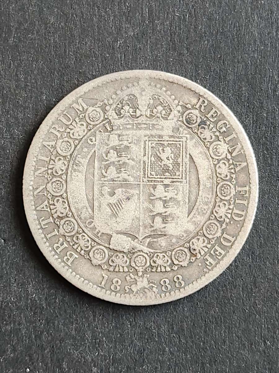 UK 1/2 Crown 1888 Silver - as per photograph