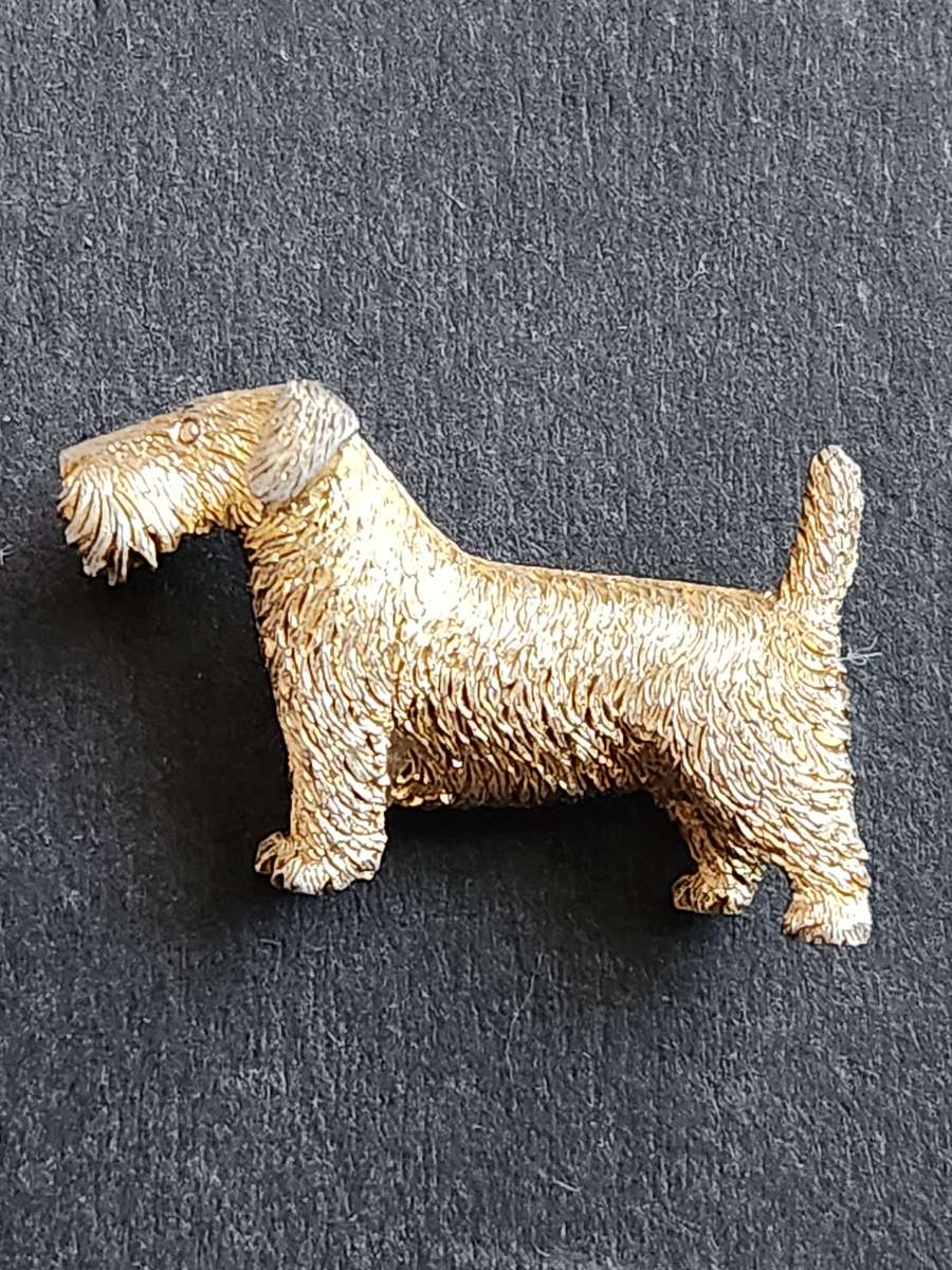 Vintage Sterling Silver Gilded Scotty Dog Brooch 7.4g - as per photograph