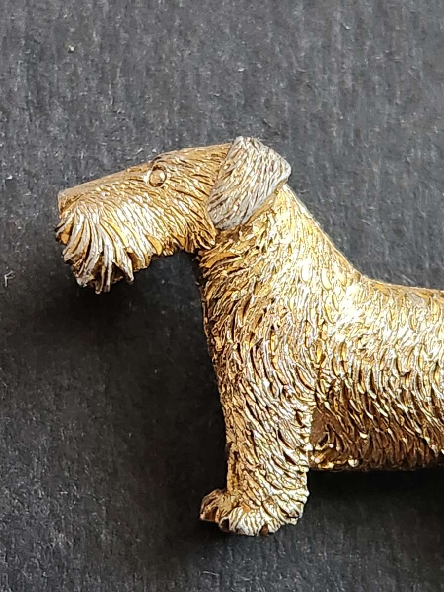 Vintage Sterling Silver Gilded Scotty Dog Brooch 7.4g - as per photograph