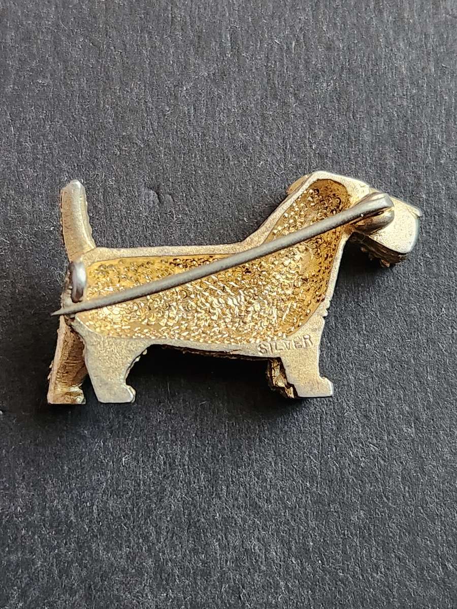 Vintage Sterling Silver Gilded Scotty Dog Brooch 7.4g - as per photograph