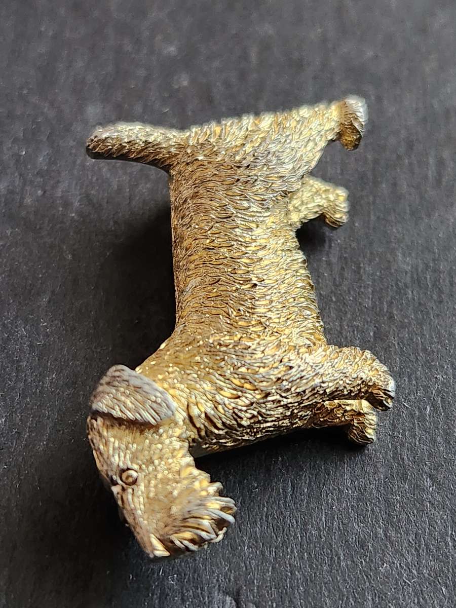Vintage Sterling Silver Gilded Scotty Dog Brooch 7.4g - as per photograph