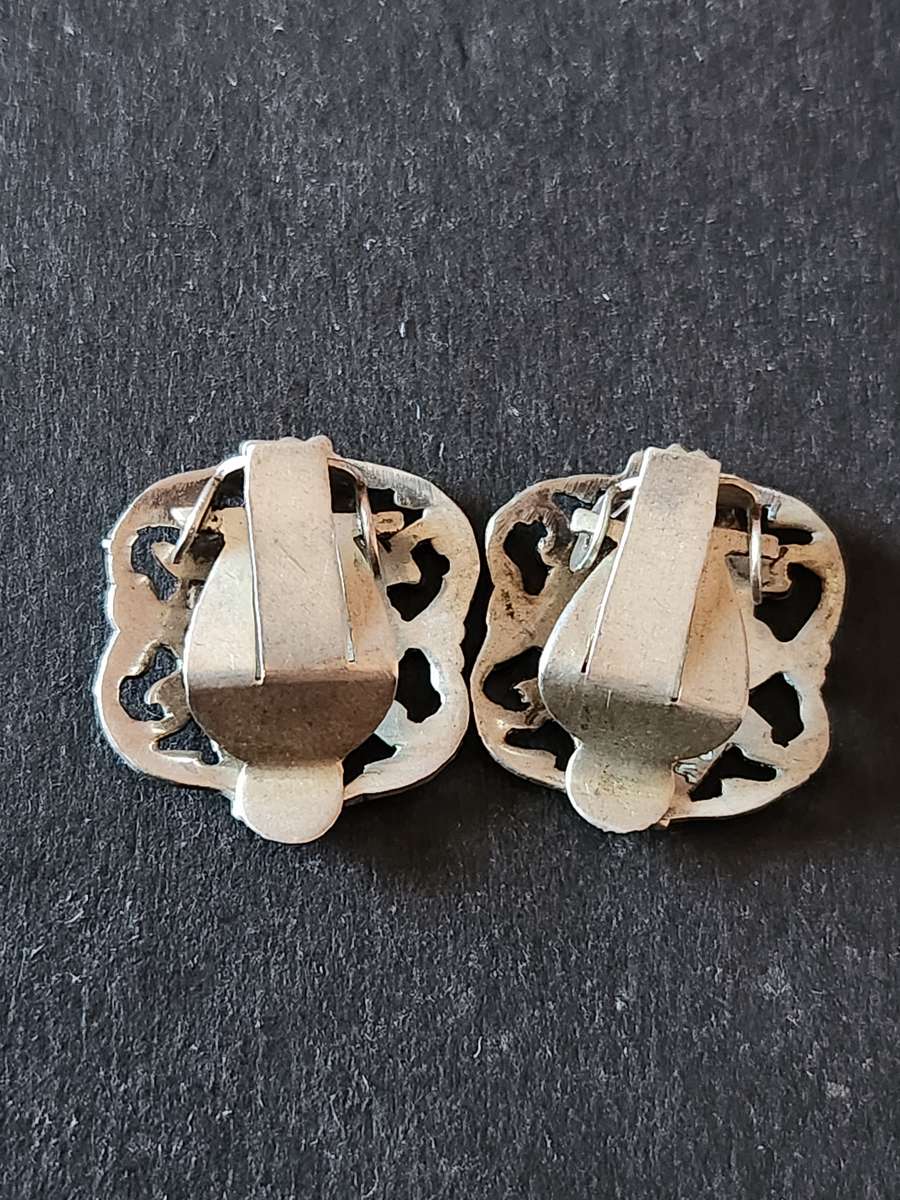 Vintage Siam Sterling Silver Earrings 4.9g - as per photograph