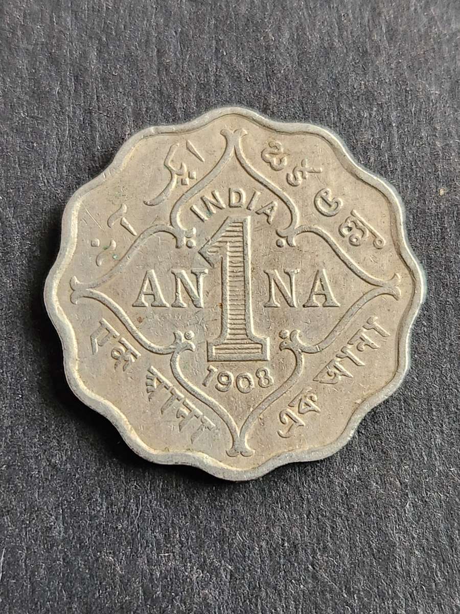 India One Anna 1908 - as per photograph