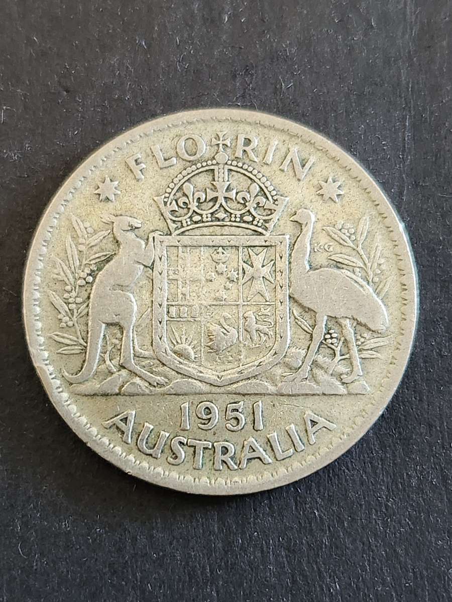 Australia Florin 1951 Silver- as per photograph