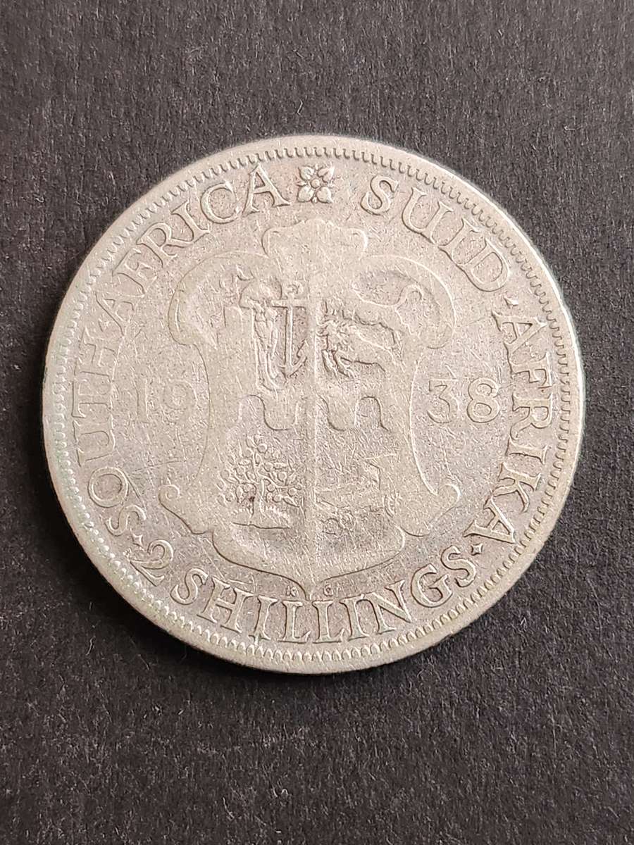Union 2 Shillings 1938 Silver (rare date) - as per photograph