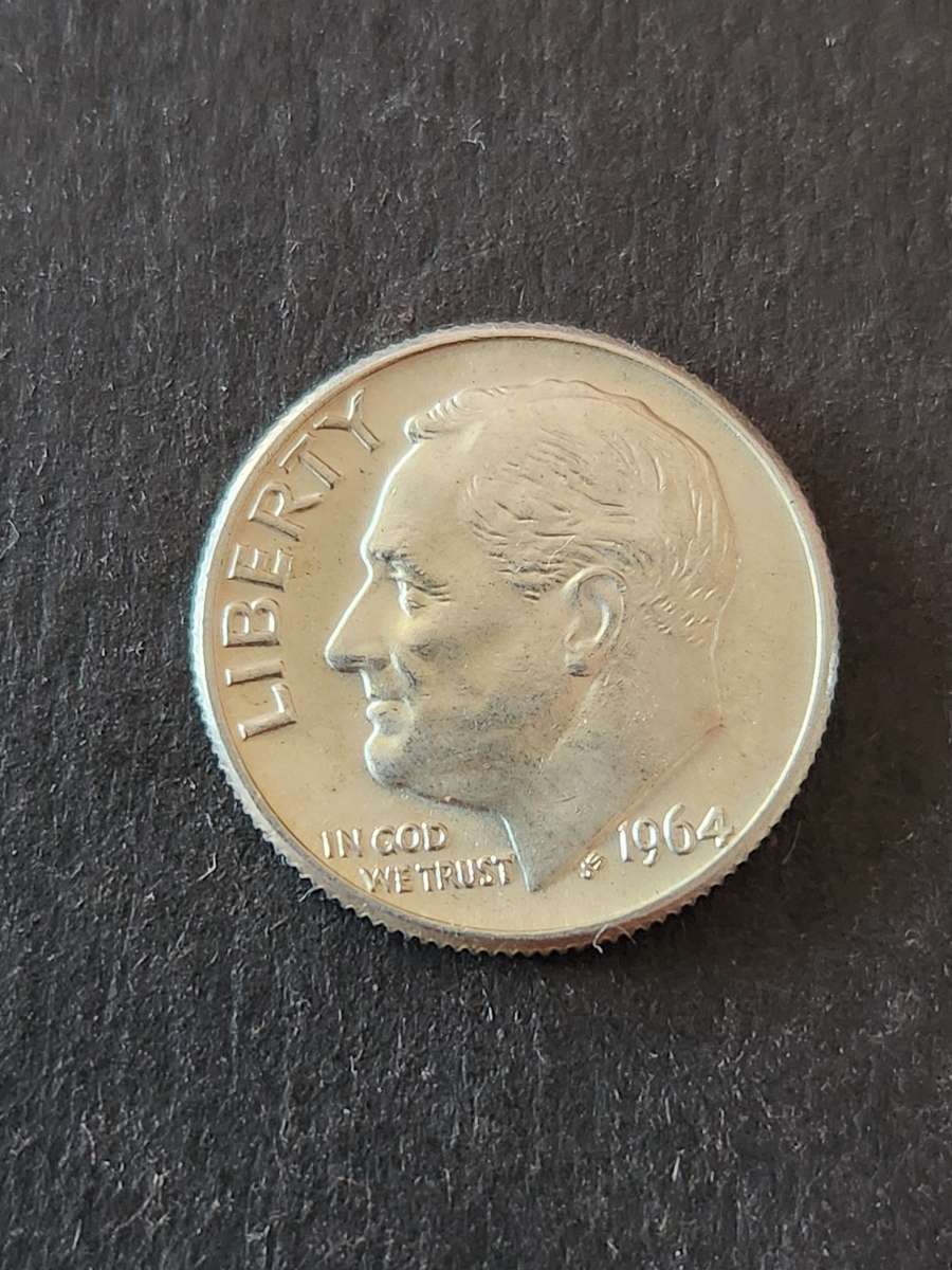 USA Roosevelt Dime 1964D Silver (nice condition) - as per photograph